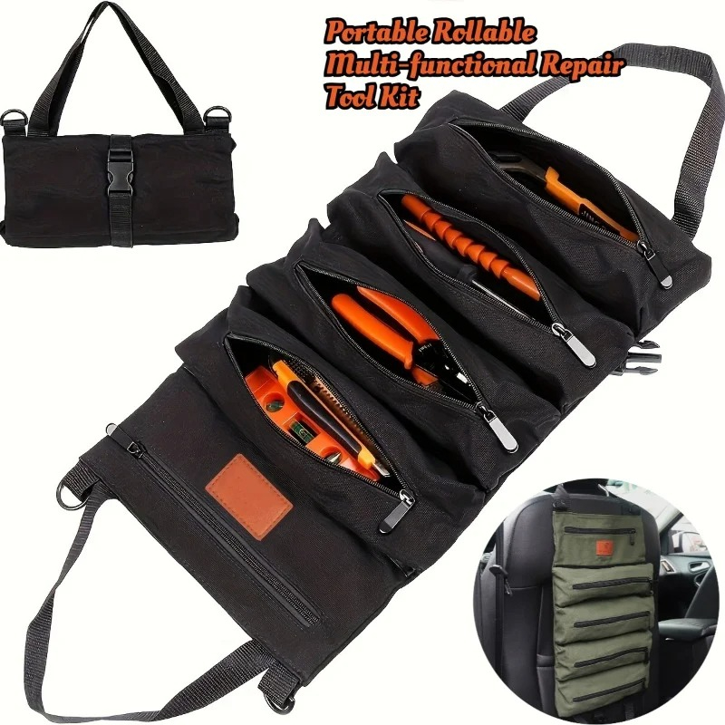 Foldable Rolling Luggage Bag - 1pc Multi-Purpose Canvas Roll Tool Bag